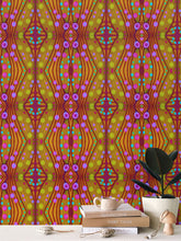 Load image into Gallery viewer, Moogin Nouveau-esque Wallpaper in Magenta and Gold by Mindy Macgregor
