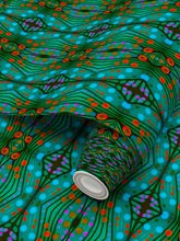 Load image into Gallery viewer, Moogin Nouveau-esque Wallpaper in Turquoise and Coral by Mindy Macgregor
