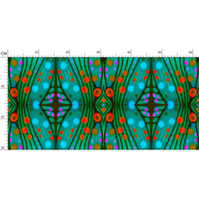Load image into Gallery viewer, Moogin Nouveau-esque Wallpaper in Turquoise and Coral by Mindy Macgregor

