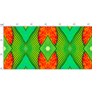 Moogin Soft Geometry Wallpaper in Lime and Orange by Mindy Macgregor