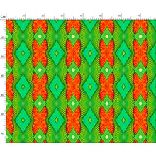 Load image into Gallery viewer, Moogin Soft Geometry patterned fabric in Lime and Orange by Mindy Macgregor
