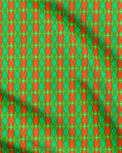 Load image into Gallery viewer, Moogin Soft Geometry patterned fabric in Lime and Orange by Mindy Macgregor
