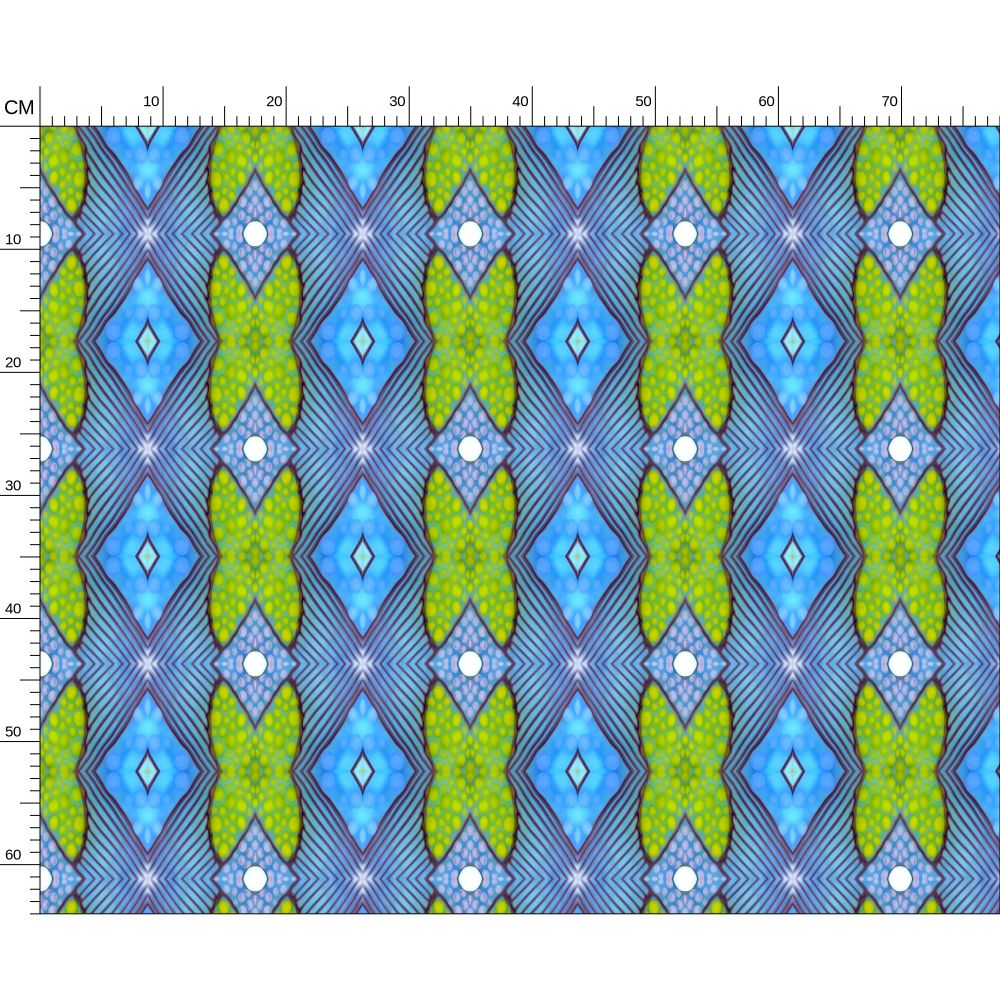 Soft Geometry patterned fabric in Pink and Blue by Mindy Macgregor