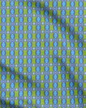 Load image into Gallery viewer, Soft Geometry patterned fabric in Pink and Blue by Mindy Macgregor
