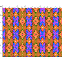 Load image into Gallery viewer, Soft Geometry patterned fabric in Blue and Peach by Mindy Macgregor
