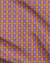 Load image into Gallery viewer, Soft Geometry patterned fabric in Blue and Peach by Mindy Macgregor
