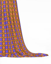 Load image into Gallery viewer, Soft Geometry patterned fabric in Blue and Peach by Mindy Macgregor
