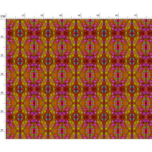 Load image into Gallery viewer, Nouveau-esque patterned fabric in Magenta and Gold by Mindy Macgregor
