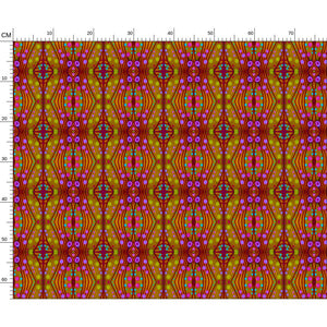 Nouveau-esque patterned fabric in Magenta and Gold by Mindy Macgregor
