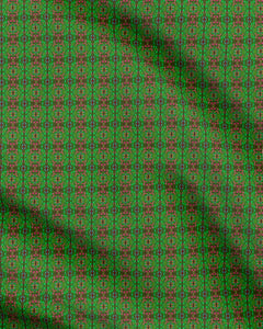 Nouveau-esque patterned fabric in Green and Pink by Mindy Macgregor