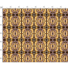 Load image into Gallery viewer, Nouveau-esque patterned fabric in Lilac and Yellow by Mindy Macgregor
