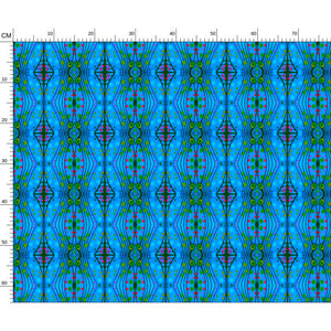 Nouveau-esque patterned fabric in Blue and Pink by Mindy Macgregor