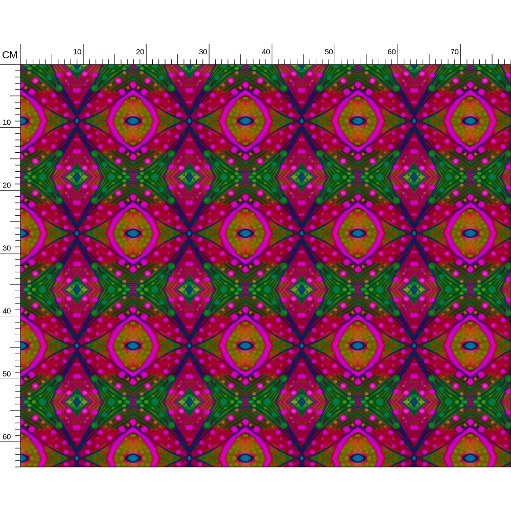XO patterned fabric in Green and Pink by Mindy Macgregor