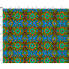 Load image into Gallery viewer, XO patterned fabric in Orange and Blue by Mindy Macgregor
