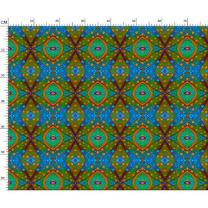XO patterned fabric in Orange and Blue by Mindy Macgregor