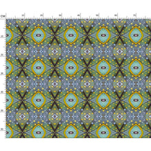 Load image into Gallery viewer, XO patterned fabric in Purple and Yellow by Mindy Macgregor
