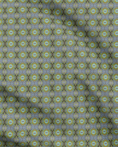 XO patterned fabric in Purple and Yellow by Mindy Macgregor