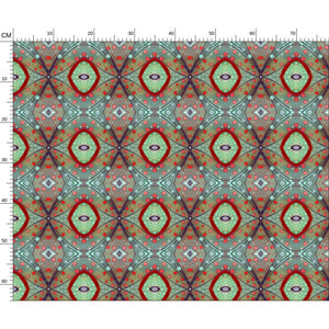 XO patterned fabric in Brick and Purple by Mindy Macgregor