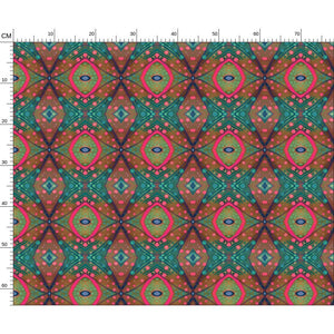 XO patterned fabric in Aqua and Pink by Mindy Macgregor