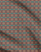 Load image into Gallery viewer, XO patterned fabric in Aqua and Pink by Mindy Macgregor
