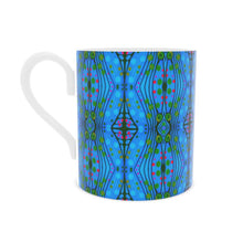 Load image into Gallery viewer, Nouveau-esque Bone China Mug in Blue and Pink by Mindy Macgregor
