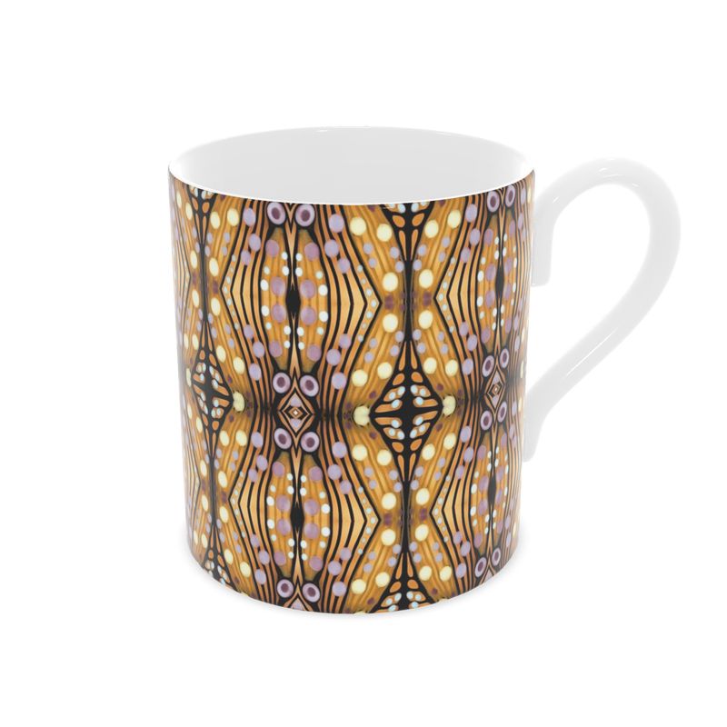 Nouveau-esque Bone China Mug in Lilac and Yellow by Mindy Macgregor