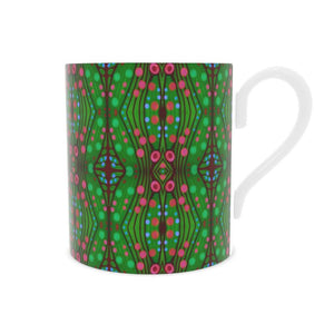 Nouveau-esque Mug in Green and Pink by Mindy Macgregor
