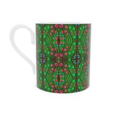 Load image into Gallery viewer, Nouveau-esque Mug in Green and Pink by Mindy Macgregor
