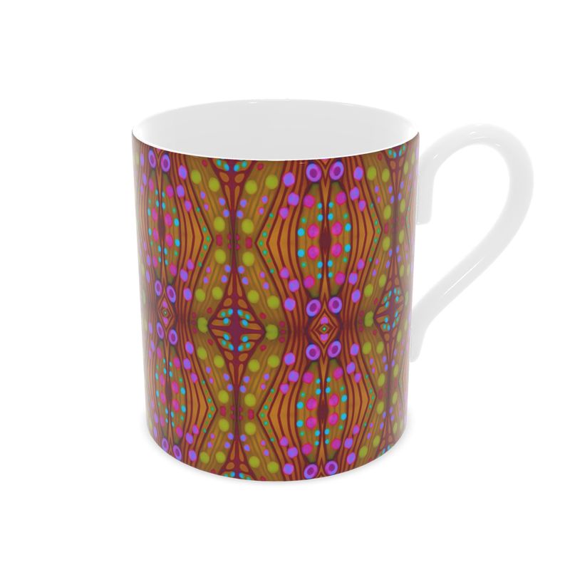 Nouveau-esque Mug in Magenta and Gold by Mindy Macgregor