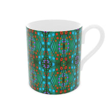 Load image into Gallery viewer, Nouveau-esque Mug in Turquoise and Coral by Mindy Macgregor
