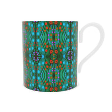 Load image into Gallery viewer, Nouveau-esque Mug in Turquoise and Coral by Mindy Macgregor
