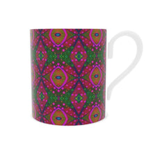 Load image into Gallery viewer, XO Bone China Mug in Green and Pink by Mindy Macgregor
