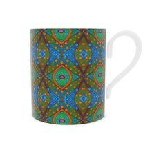 Load image into Gallery viewer, XO Bone China Mug in Orange and Blue by Mindy Macgregor
