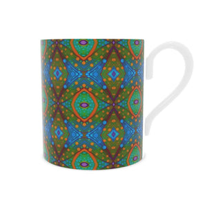 XO Bone China Mug in Orange and Blue by Mindy Macgregor
