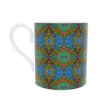 Load image into Gallery viewer, XO Bone China Mug in Orange and Blue by Mindy Macgregor
