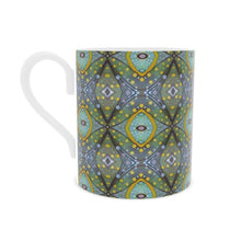 Load image into Gallery viewer, XO Bone China Mug in Purple and Yellow by Mindy Macgregor
