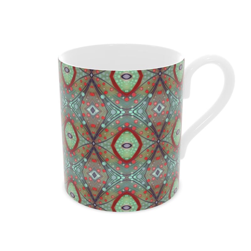 XO Bone China Mug in Brick and Purple by Mindy Macgregor