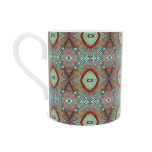 XO Bone China Mug in Brick and Purple by Mindy Macgregor