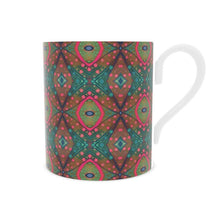 Load image into Gallery viewer, XO Bone China Mug in Aqua and Pink by Mindy Macgregor
