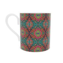 Load image into Gallery viewer, XO Bone China Mug in Aqua and Pink by Mindy Macgregor
