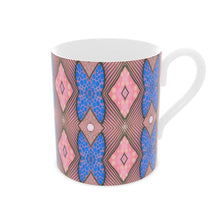Load image into Gallery viewer, Soft Geometry Bone China Mug in Pink and Blue by Mindy Macgregor
