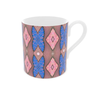 Soft Geometry Bone China Mug in Pink and Blue by Mindy Macgregor