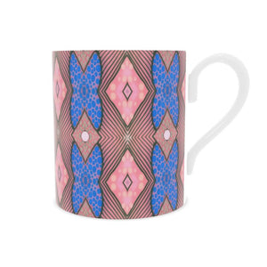 Soft Geometry Bone China Mug in Pink and Blue by Mindy Macgregor