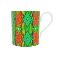 Load image into Gallery viewer, Soft Geometry Bone China Mug in Lime and Orange by Mindy Macgregor
