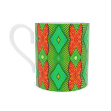 Load image into Gallery viewer, Soft Geometry Bone China Mug in Lime and Orange by Mindy Macgregor
