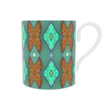 Load image into Gallery viewer, Soft Geometry Mug in Aqua and Coral by Mindy Macgregor

