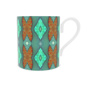 Soft Geometry Mug in Aqua and Coral by Mindy Macgregor