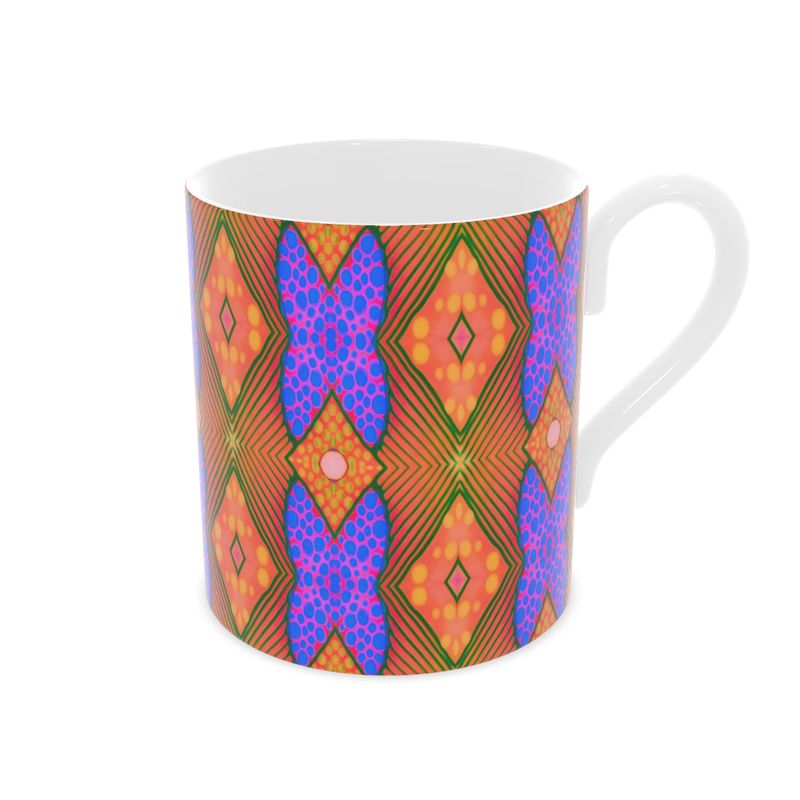 Soft Geometry Mug in Blue and Peach by Mindy Macgregor