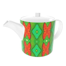 Load image into Gallery viewer, Soft Geometry Teapot in Lime and Orange by Mindy Macgregor
