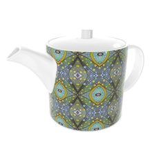 Load image into Gallery viewer, Moogin XO Teapot in Purple and Yellow by Mindy Macgregor
